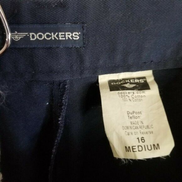 Dockers Womens Size 16 Blue Solid Khaki Chino Pants - Picture 2 of 9